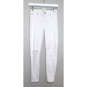 HUDSON Natalie white ankle jeans mid rise supper skinny 27.5" inseam women's 26